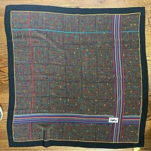 YSL Yves Saint Laurent Ladies Silk Scarf Colorful Vintage Style